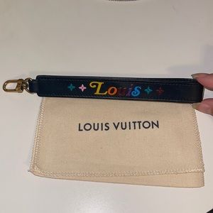 Authentic Louis Vuitton Leather Wristlet Strap/ keychain holder.